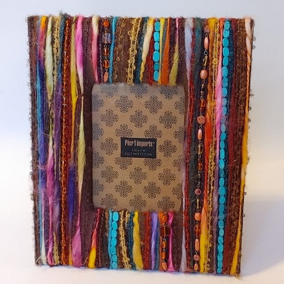 Lovely Bohemian Multicolour Textured Picture Frame BNWOT 5 x 7" - Picture 1 of 6